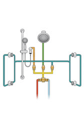 3/4” Thermo with Showerhead, Handshower & 4 Body Jets