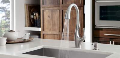 Polished Chrome Kai GT529-IHC 1-Handle Pull-Down Kitchen Faucet