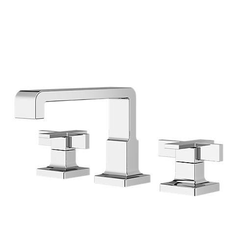 Verve 2-Handle 8” Widespread Ribbon Spout Bath Faucet (LG49-VRV1C) with Verve Cross Handle Kit (HHL-VRVXC)