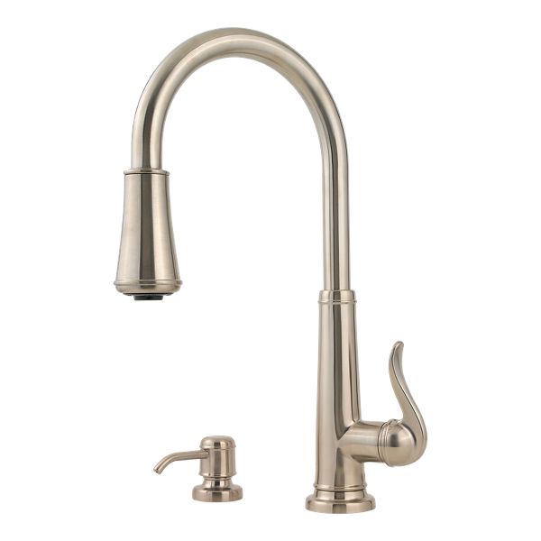 Brushed Nickel Ashfield T529-YPK 1-Handle Pull-Down Kitchen Faucet