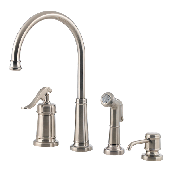 Pfister Ashfield Brushed Nickel 1-Handle Deck-Mount High-Arc Handle Kitchen Faucet Pfister Ashfield Brushed Nickel 1-Handle Deck-Mount High-Arc Handle Kitchen Faucet