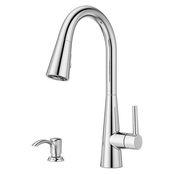 Polished Chrome Barulli F-529-7BARC 1-Handle Pull-Down Kitchen