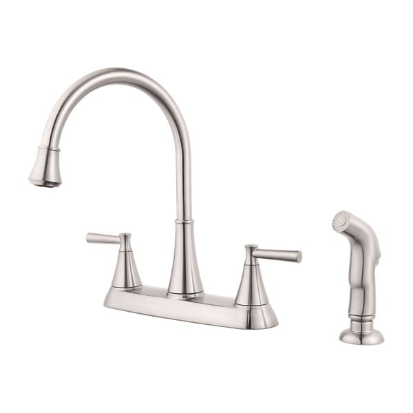 Stainless Steel Cantara F-036-4CRS 2-Handle Kitchen Faucet