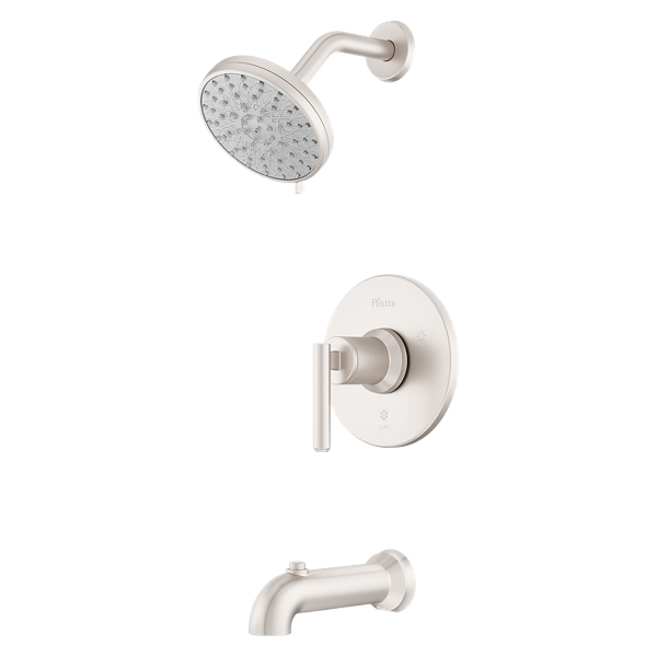 Spot Defense Brushed Nickel Rancho 8P8-WS2-RCHSGS 1-Handle Tub & Shower  Trim with Valve