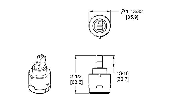 Genuine Replacement Part 974 0350 Ceramic Disc Cartridge Pfister