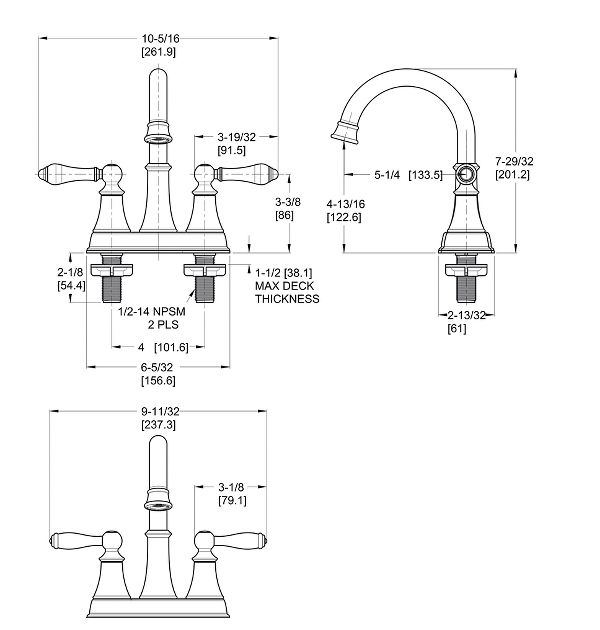 Pfister Courant LF048COPC 4" Centerset Bathroom Faucet in Polished