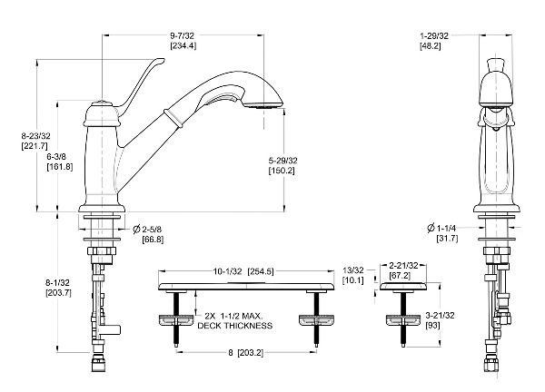 Stainless Steel Bixby Lf 538 5lcs 1 Handle Pull Out Kitchen Faucet