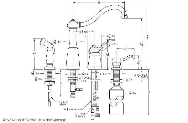 Stainless Steel Marielle Lg26 4nss 1 Handle Kitchen Faucet