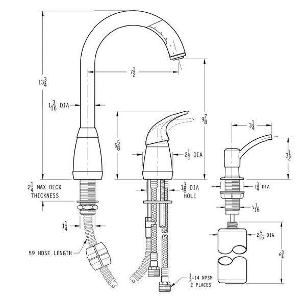 Stainless Steel Contempra T526 5ss 1 Handle Pull Down Kitchen