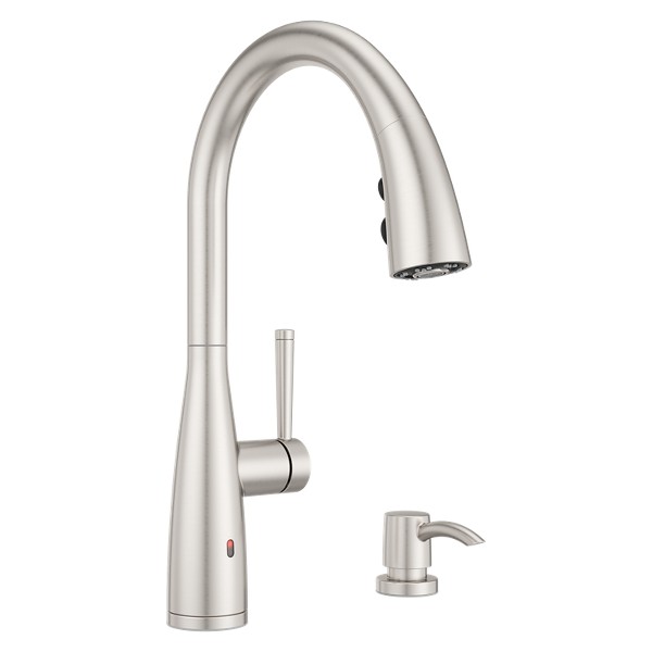 Spot Defense Stainless Steel Raya F-529-ERYGS 1-Handle Touchless Kitchen  Faucet