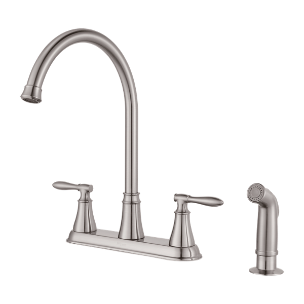 Stainless Steel Glenora F 036 4gns 2 Handle Kitchen Faucet