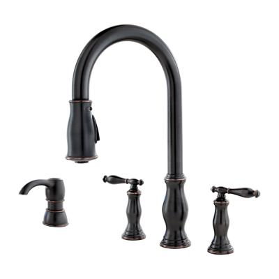 Tuscan Bronze Hanover F-531-4HNY 2-Handle Pull-Down Kitchen Faucet