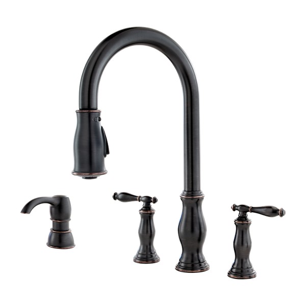 Pfister Hanover Pfister Tuscan Bronze 2-Handle Deck-Mount High-Arc Handle Kitchen Faucet