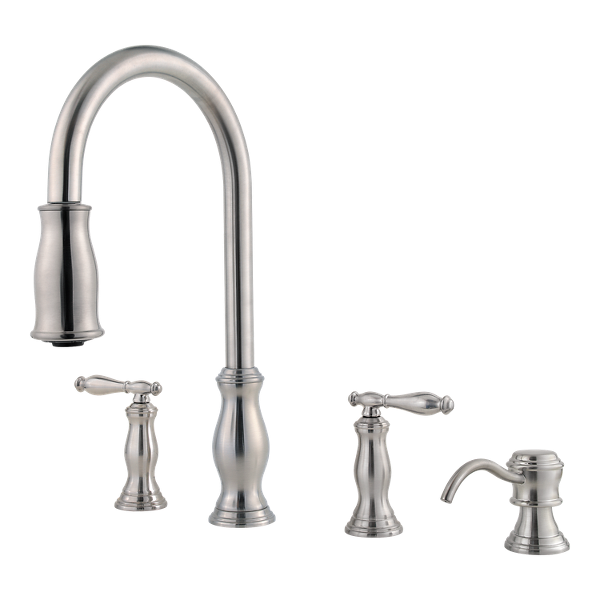 Pfister Hanover Pfister Tuscan Bronze 2-Handle Deck-Mount High-Arc Handle Kitchen Faucet Pfister Hanover Pfister Tuscan Bronze 2-Handle Deck-Mount High-Arc Handle Kitchen Faucet