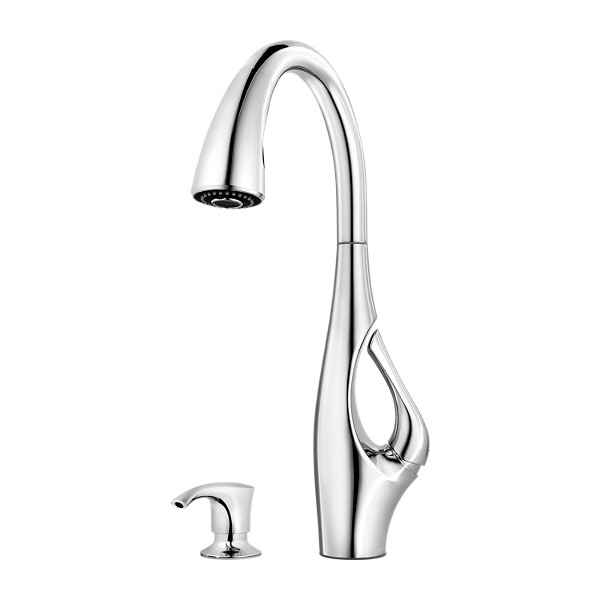Polished Chrome Indira F-529-7NDC 1-Handle Pull-Down Kitchen
