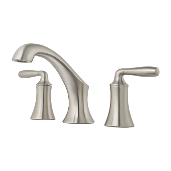 8 in. Widespread 2-Handle High-Arc Bridge Bathroom Faucet in Satin Nickel