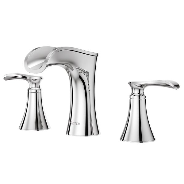 Pfister Rhen 1.2 GPM Waterfall Widespread Bathroom Faucet with outlet Pop-Up Drain