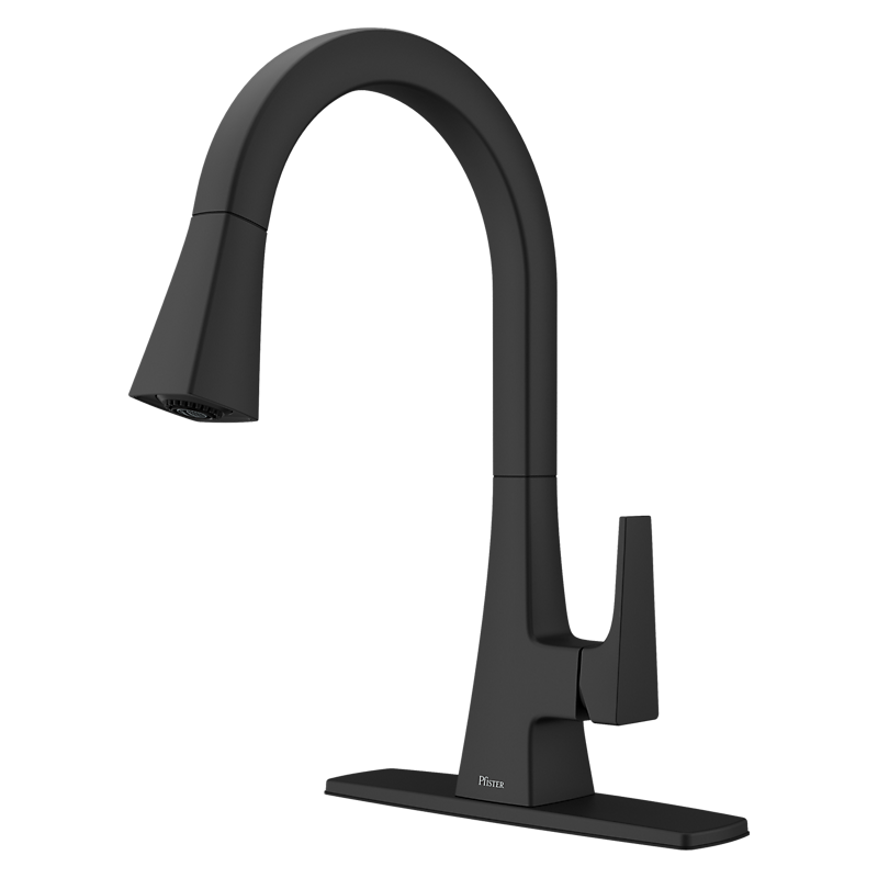 1-Handle Pull-Down Kitchen Faucet in Matte Black