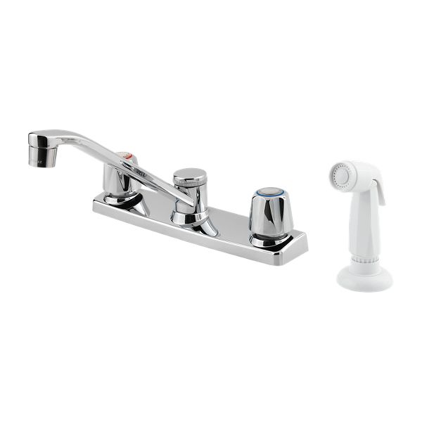Pfister G134-4444 Pfirst One Handle Kitchen Faucet With Spray in polished chrome 