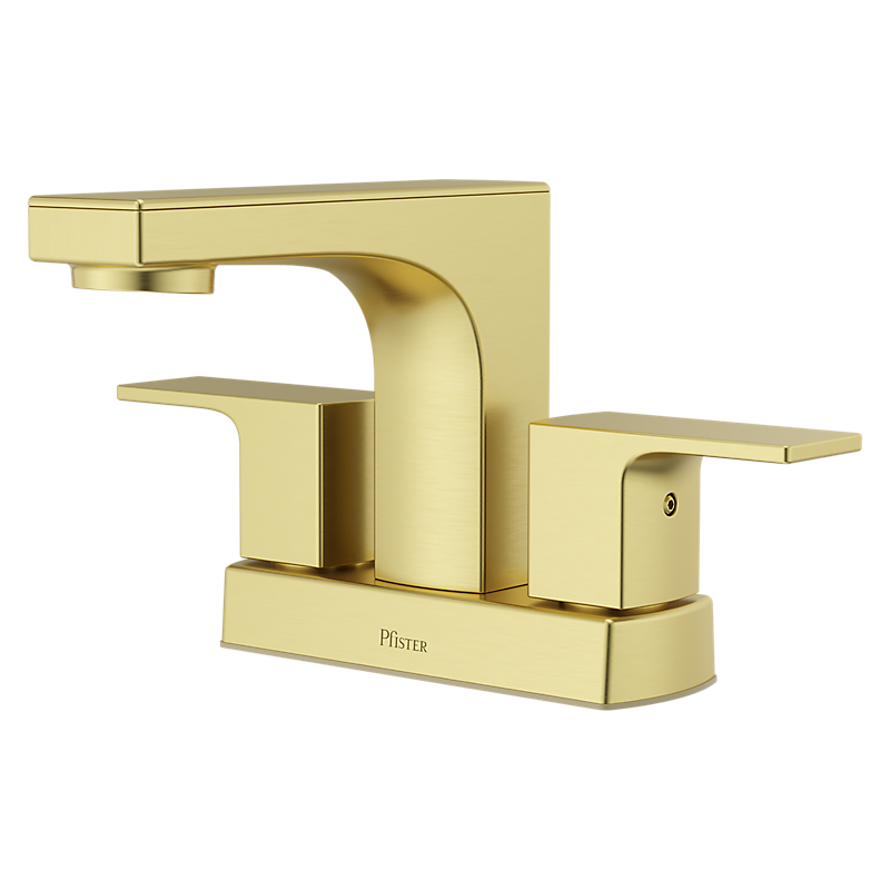 2-Handle 4" Centerset Bathroom Faucet in Brushed Gold