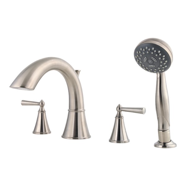Brushed Nickel Saxton RT6-4GLK 2-Handle Roman Tub Trim Kit