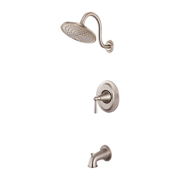 Brushed Nickel Saxton R89-8GLK 1-Handle Tub & Shower Trim Kit