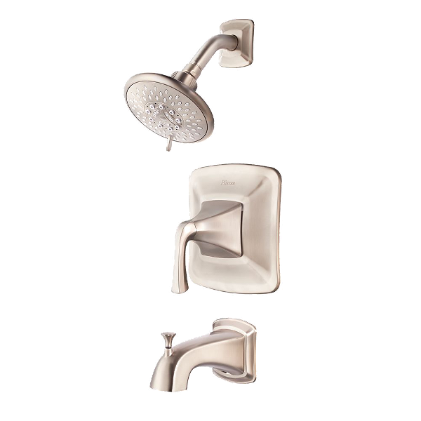 Pfister Masey Brushed Nickel 1-handle Bathtub and Shower Faucet with Valve Pfister Masey Brushed Nickel 1-handle Bathtub and Shower Faucet with Valve