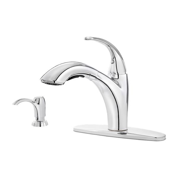 Polished Chrome Selia F 534 Pslc 1 Handle Pull Out Kitchen Faucet