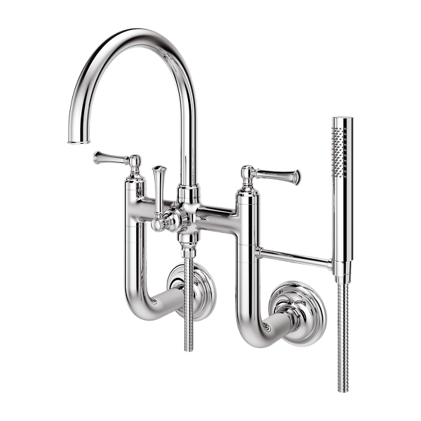 Polished Chrome Tisbury Lg6 3tbc Wall Mount 2 Handle Tub Filler