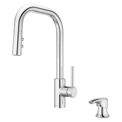 Polished Chrome Zanna F-529-7ZNRC 1-Handle Pull-Down Kitchen 